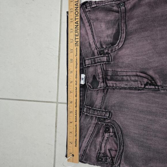 True Religion Moto Jeans Men's 30 Purple Washed Slim Cotton Racer Biker - Picture 5 of 9